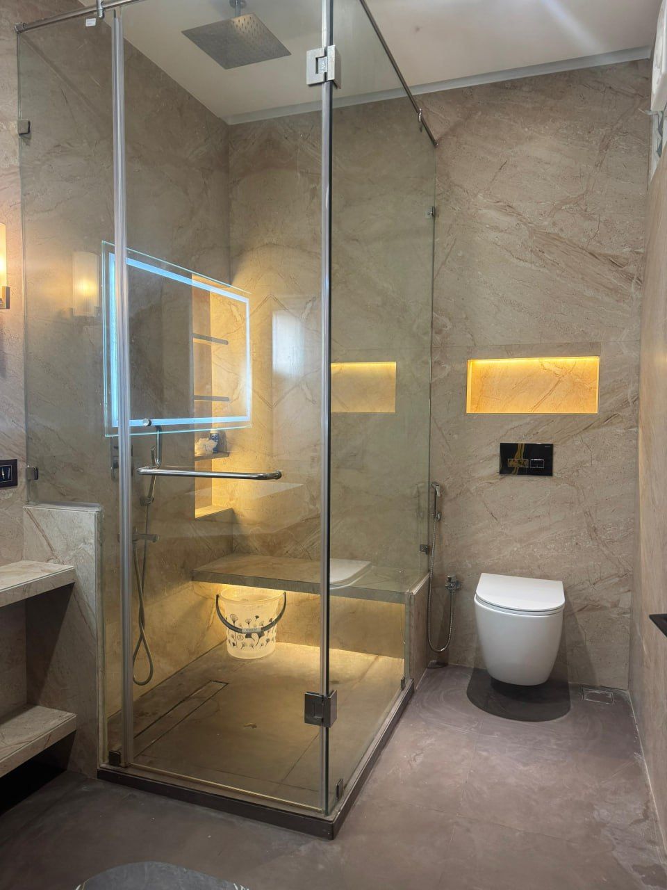 Bathroom with Seamless Glass Shower