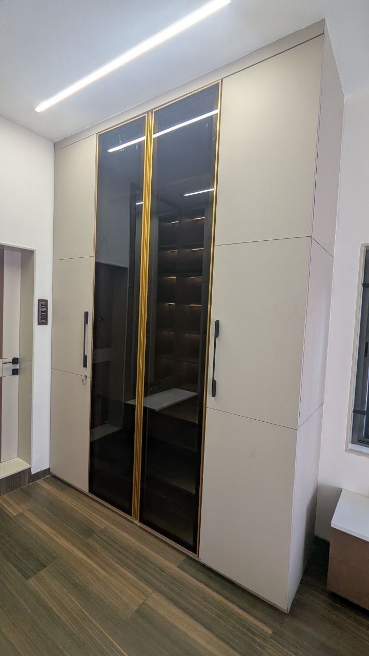 Modern Wardrobe with Glass Panels