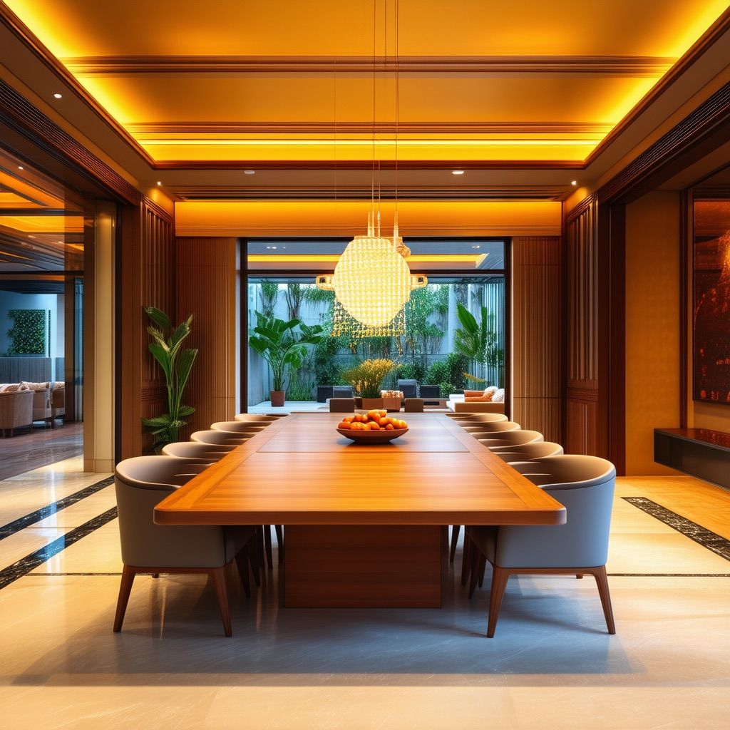 Luxurious Dining Space with Indoor-Outdoor Living Connection