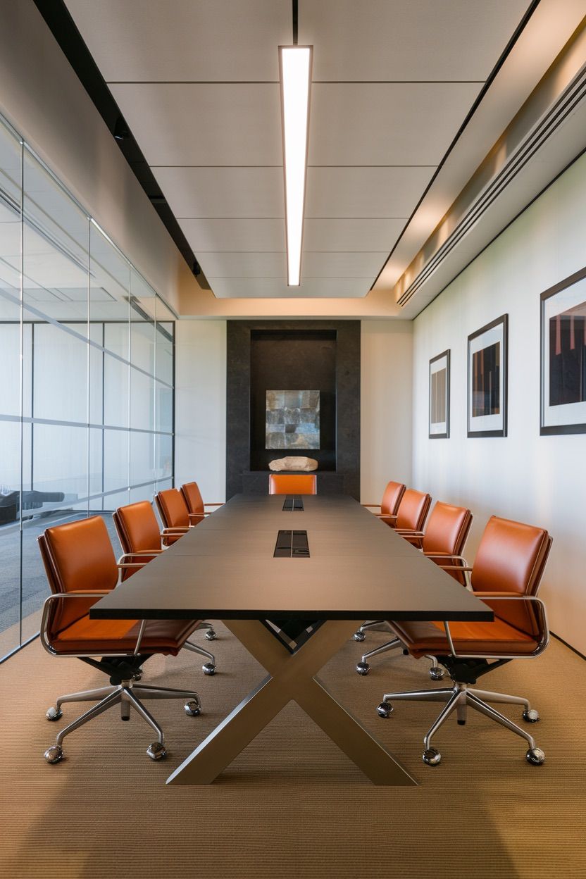 Executive Boardroom with Statement Leather Chairs