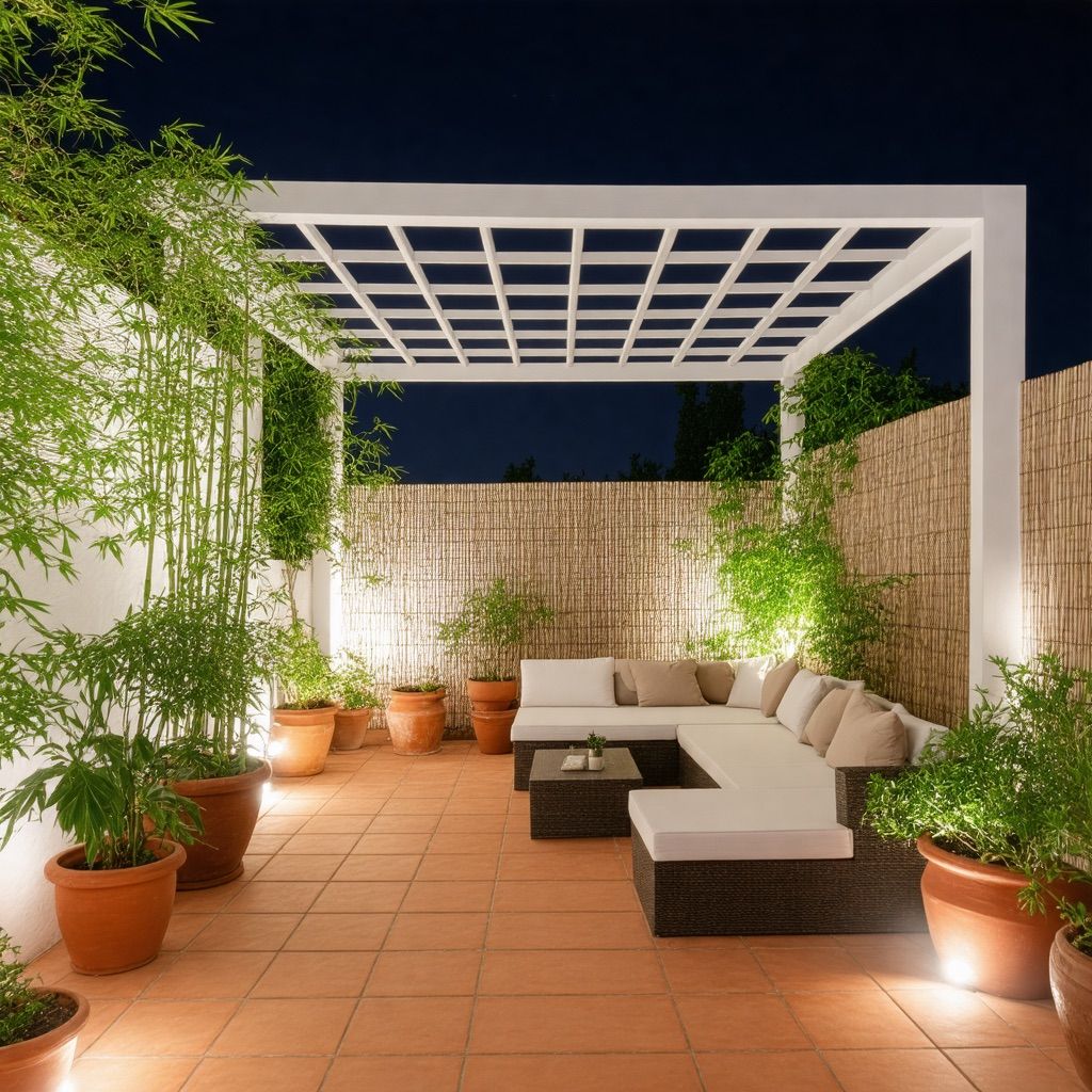 Modern Terrace Retreat with Zen Bamboo Garden